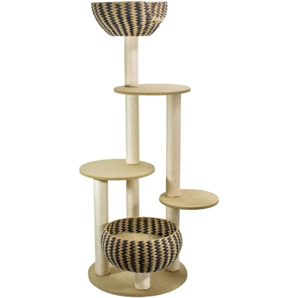 

Cozy Multi-Level Cat Tree, Tall Cat Climbing Stand for Indoor Cats, Multifunction Cat Activity Tree with Scratching Posts Strong