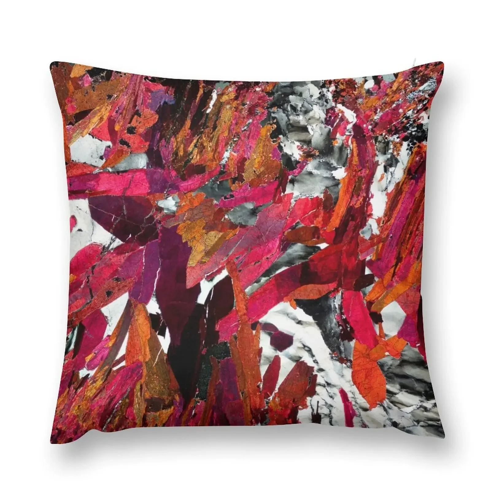 Piemontite from St Marcel, Italy rock thin section - geology gift Throw Pillow Cushions For Sofa Sitting Cushion pillow