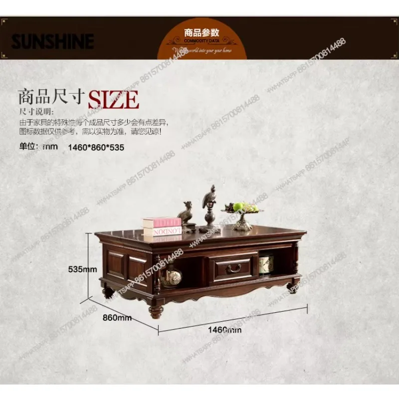 

All solid wood black walnut liftable American rural retroX