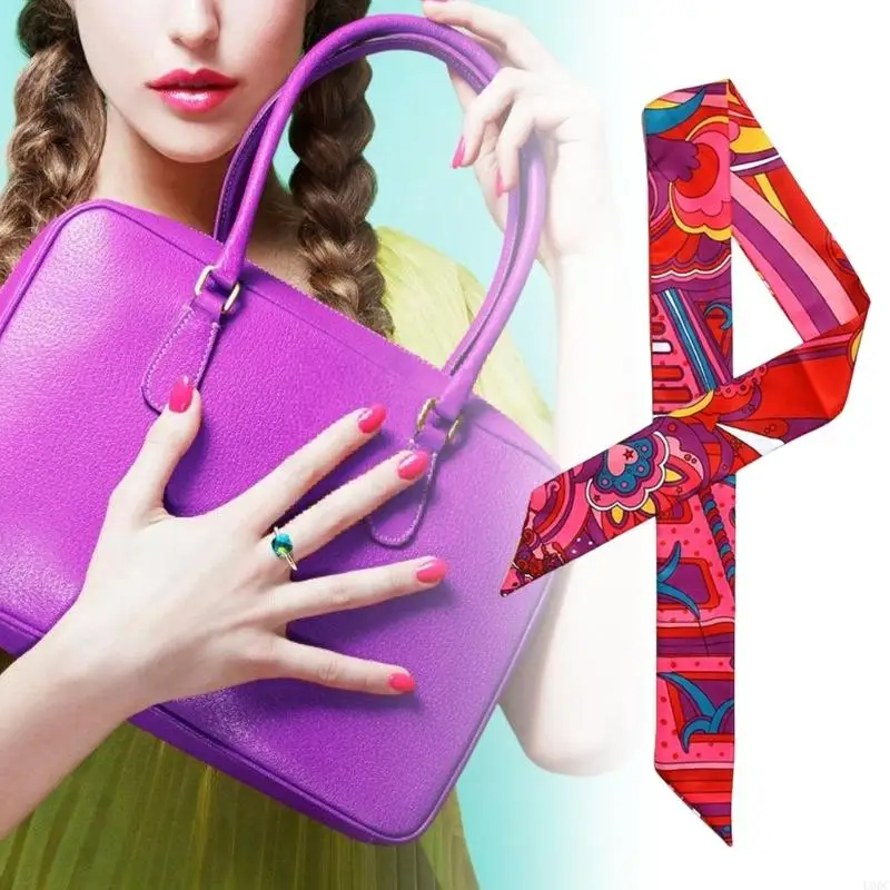 وشاح طويل أنيق برقبة للنساء، مقاس قابل للتعديل دعائم صور بملمس حريري وشاح متعدد الألوان دعائم صور Y166