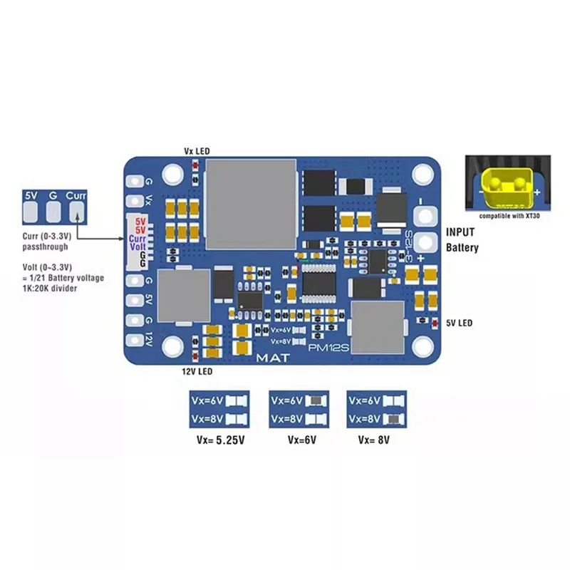 A73E-PM12S-3 9-55V Power Module 3-12S LIPO With VX BEC And Heatsink For RC FPV Racing Multirotor Long Range
