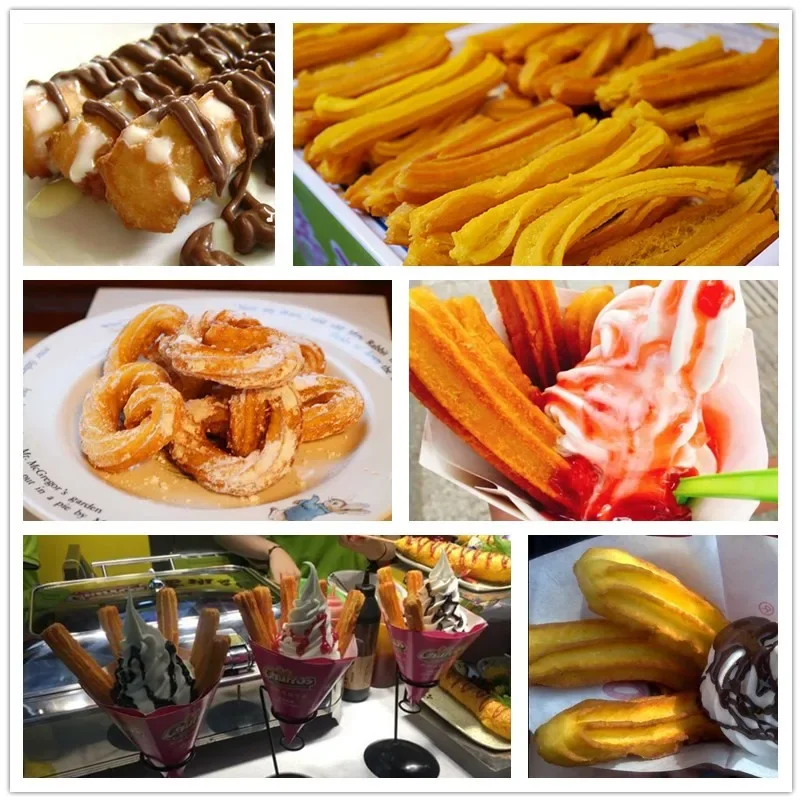 10L 12L 15L 20L 25L 30L Electric Churros Machine with 4 Moulds Sausage Stuffer Filler Churros Spanish Fritters Maker Machine