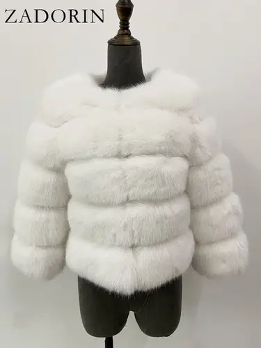 ZADORIN S-6XL Mink Coat Winter Black White Faux Fur Coat Woman Elegant Fluffy Faux Fur Jacket Top Short Fur Coats Woman Clothing - Image 21