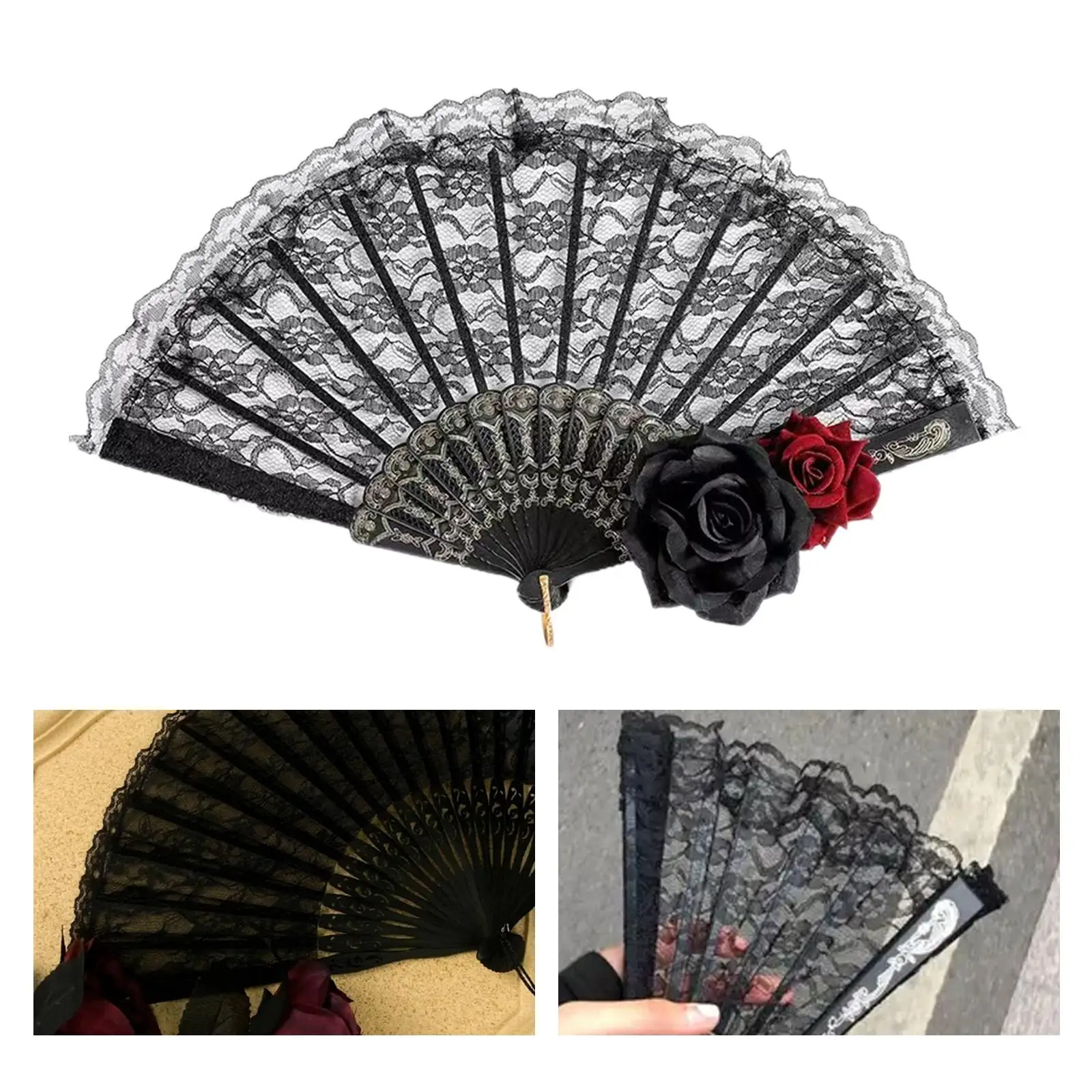 Folding Hand Fans Summer Gifts Decorative Lolita for DIY Home Party Cosplay