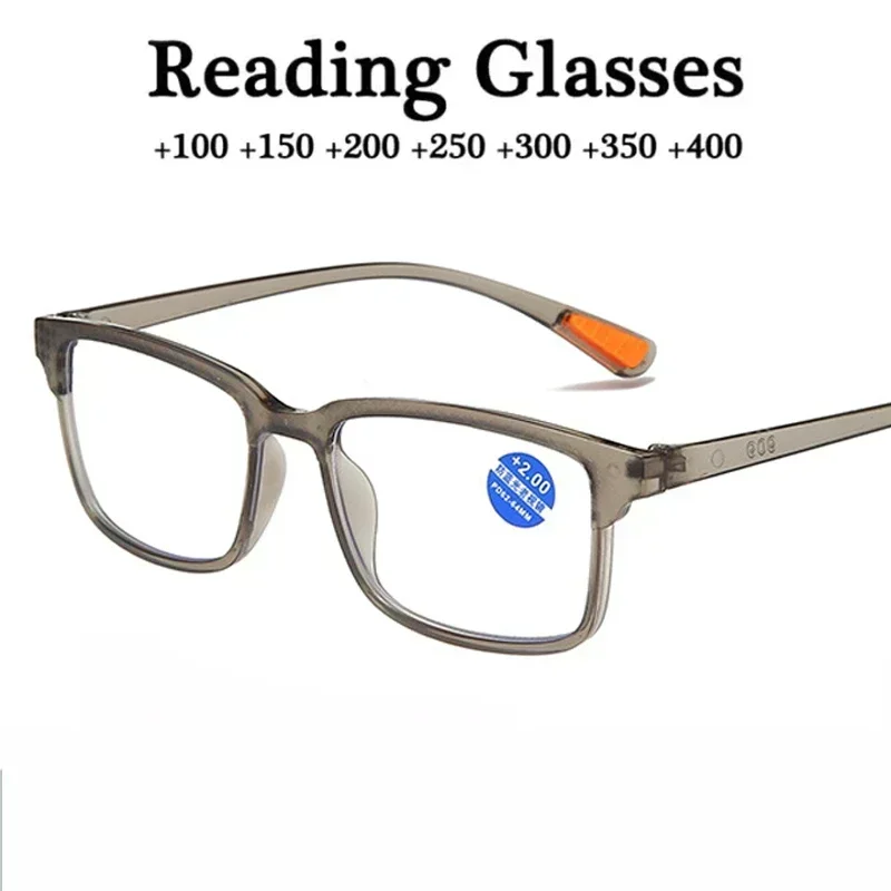 Męskie okulary do czytania blokujące niebieskie światło okulary prezbiopowe damskie klasyczne pełnoklatkowe przezroczyste okulary dioptrii +1.0 do