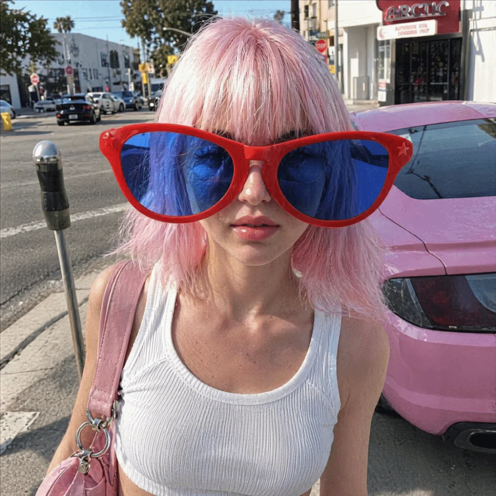 

Trendy Oversized Big Sunglasses Plastic Square Funny Glasses Novelty Vintage Style Photo Props Birthday
