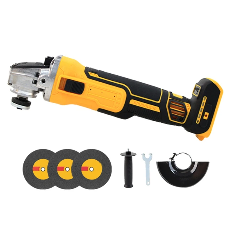 GTBL For Dewalt 18V 20V Battery Cordless Brushless Angle Grinder 125Mm Angle Grinder Power Tools For Metal,Stone,Wood Cutting