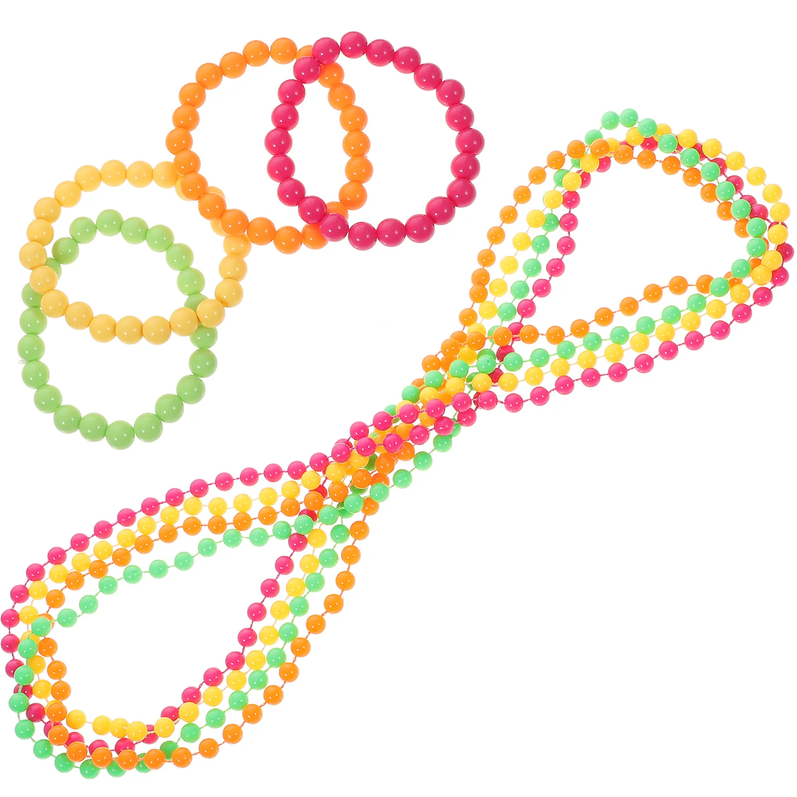 

Neon Bead Necklace Beaded Ball Chain Bracelet Party Dress Accessories (Necklace and Bracelet) party bead necklace