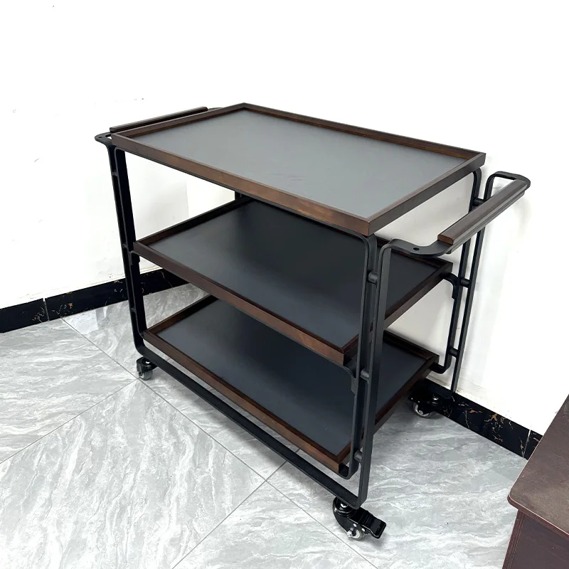 Three-layer roast duck cart, bilateral armrests, food delivery cart hall, car stove, cooking cart, commercial hotel restaurant