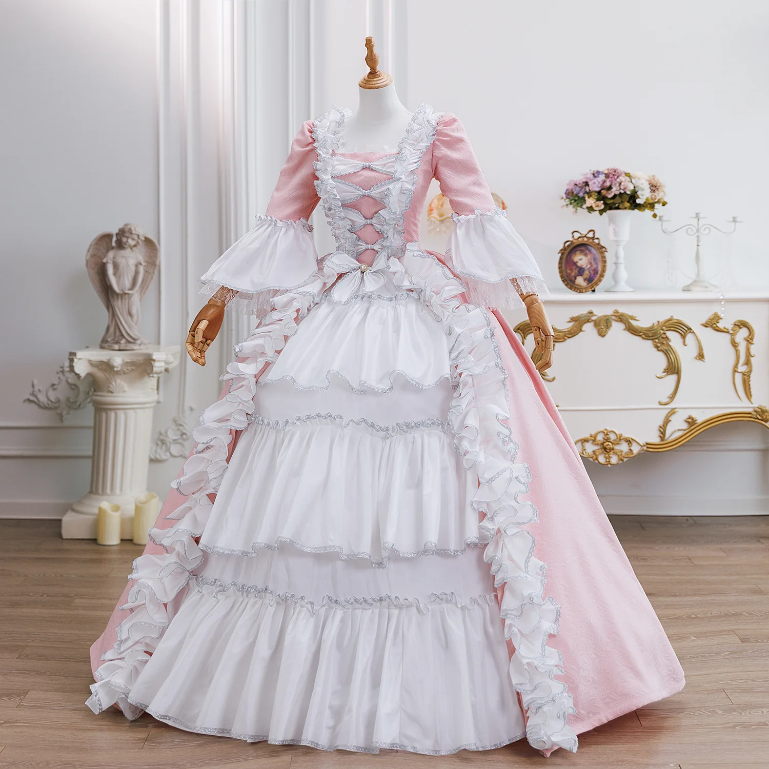 French Court Dress Performance Costume, Travel Catwalk Makeup Ball Annual Meeting Princess Dress Drama Flower Wedding Abendkleid