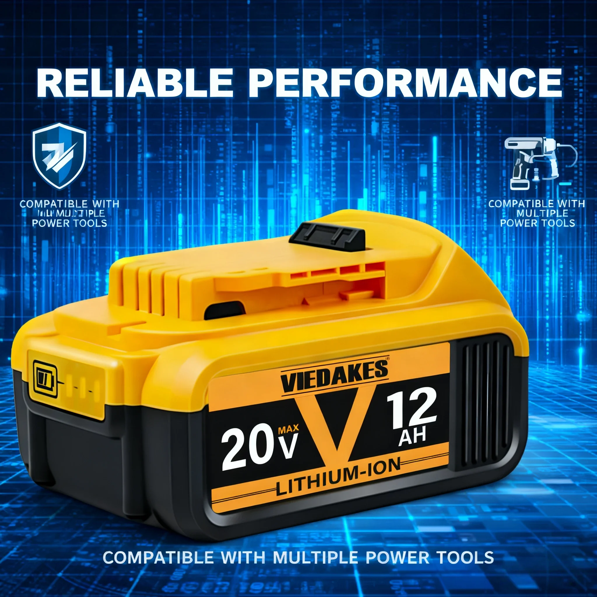 New 20V 12.0Ah MAX rechargeable lithium-ion battery🔥for Dewalt 20V battery suitable for Dewalt tool DCF850 DCD796 DCF922☚