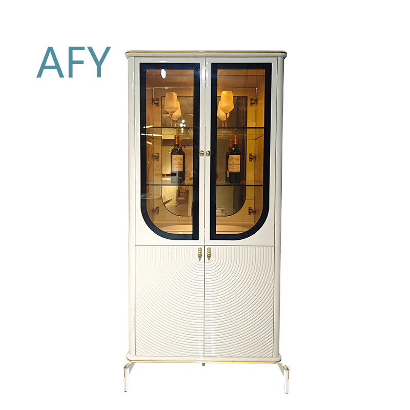 Modern Home Bar Living Room Wooden Wine Cabinet Glass Display Rack for Home Furniture Luxury Wood Wine Cabinets for Home for