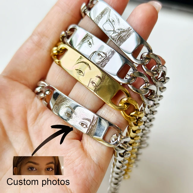Personalized Eye Bracelet Drawing Bracelet Personalized Photo Bracelet Custom Eye Image Jewelry Couple Engraved Pendant Gifts AliExpress