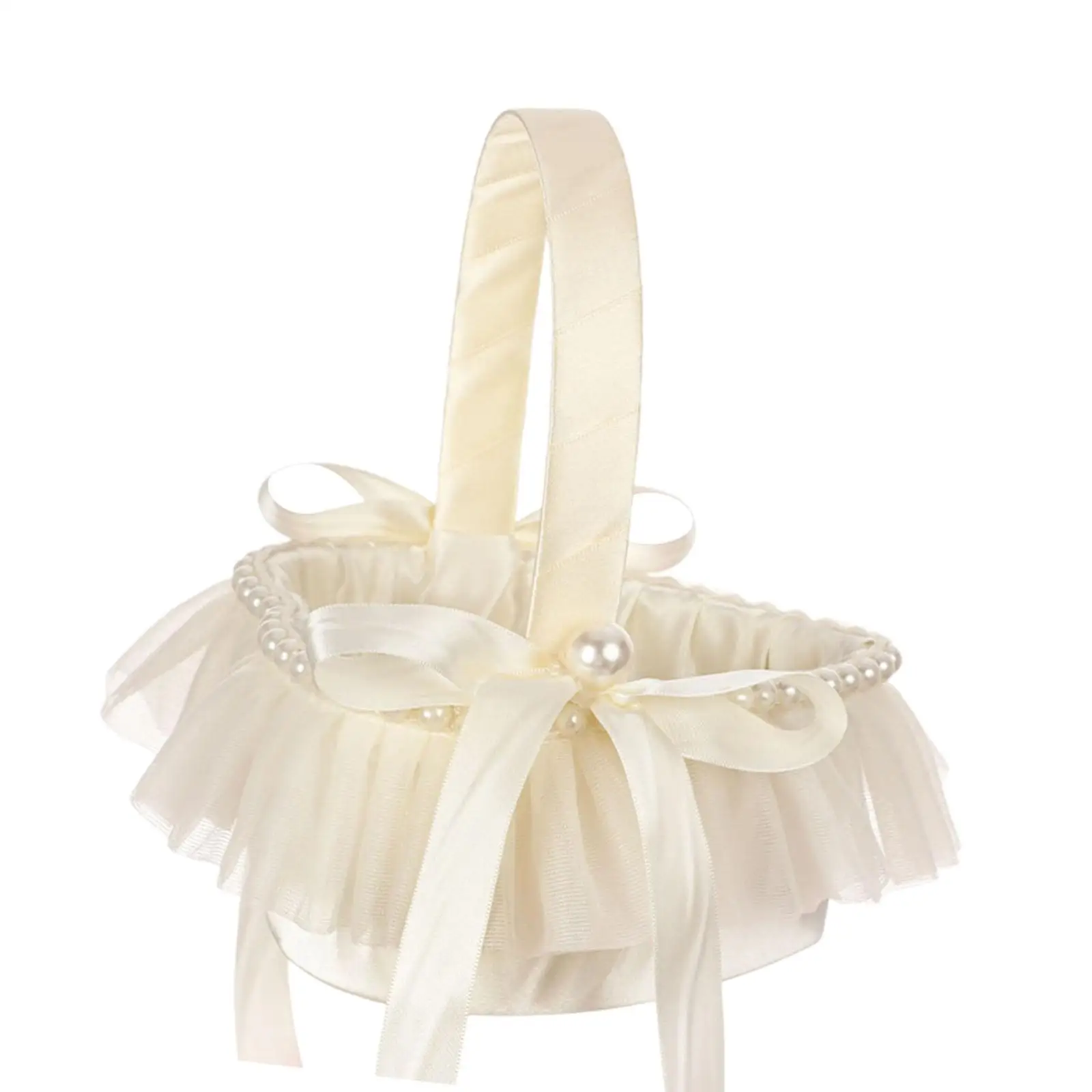 

Wedding Basket Flower Girl Basket Romantic Elegant Lightweight with Handle