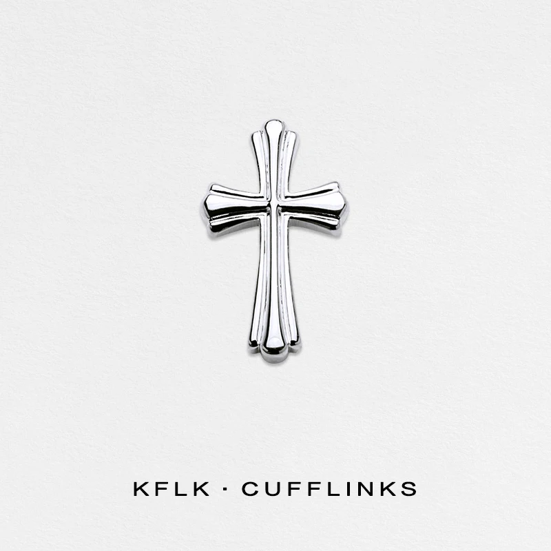 

KFLK Fashion Brooch Pins exquisite Silver cross Luxury Brand Brooches For Women Men Costumes badge brooch jewelry wholesale