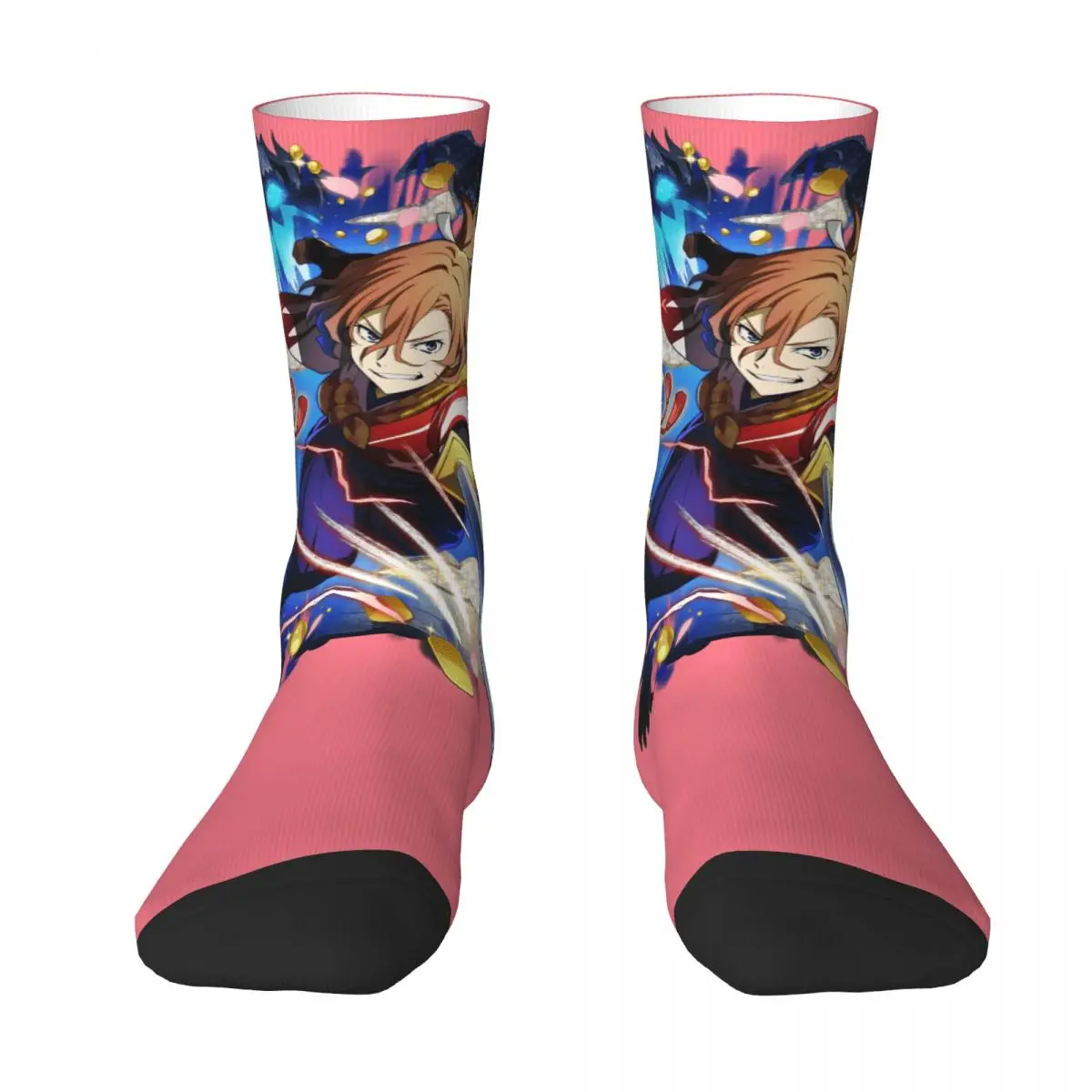 Bungou Zwerfhonden Chuuya Nakahara Unisex Sokken Buiten 3d Print Vrolijke Sokken Streetstyle Gekke Sok