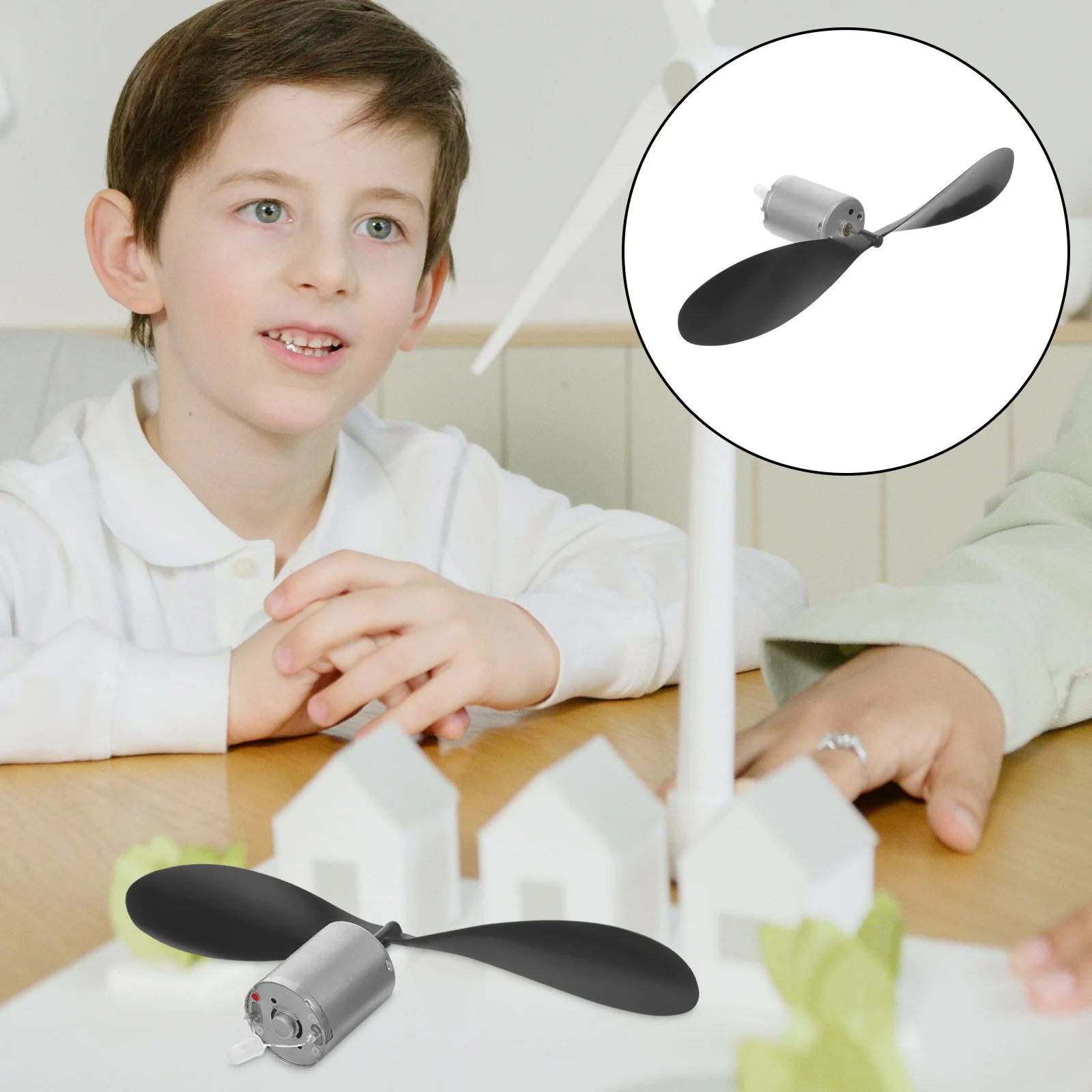 

1Set Mini Wind Turbine Generator Efficient Portable Motor Scientific Experiments Outdoor Camping Boating Micro Wind Power