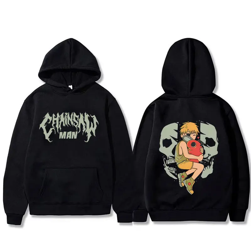 

Anime Chainsaw Man Hoodie Funny Cartoon Denji Pochita Graphic Hooded Sweatshirt Men's Women's Manga Cosplay Oversized Streetwear