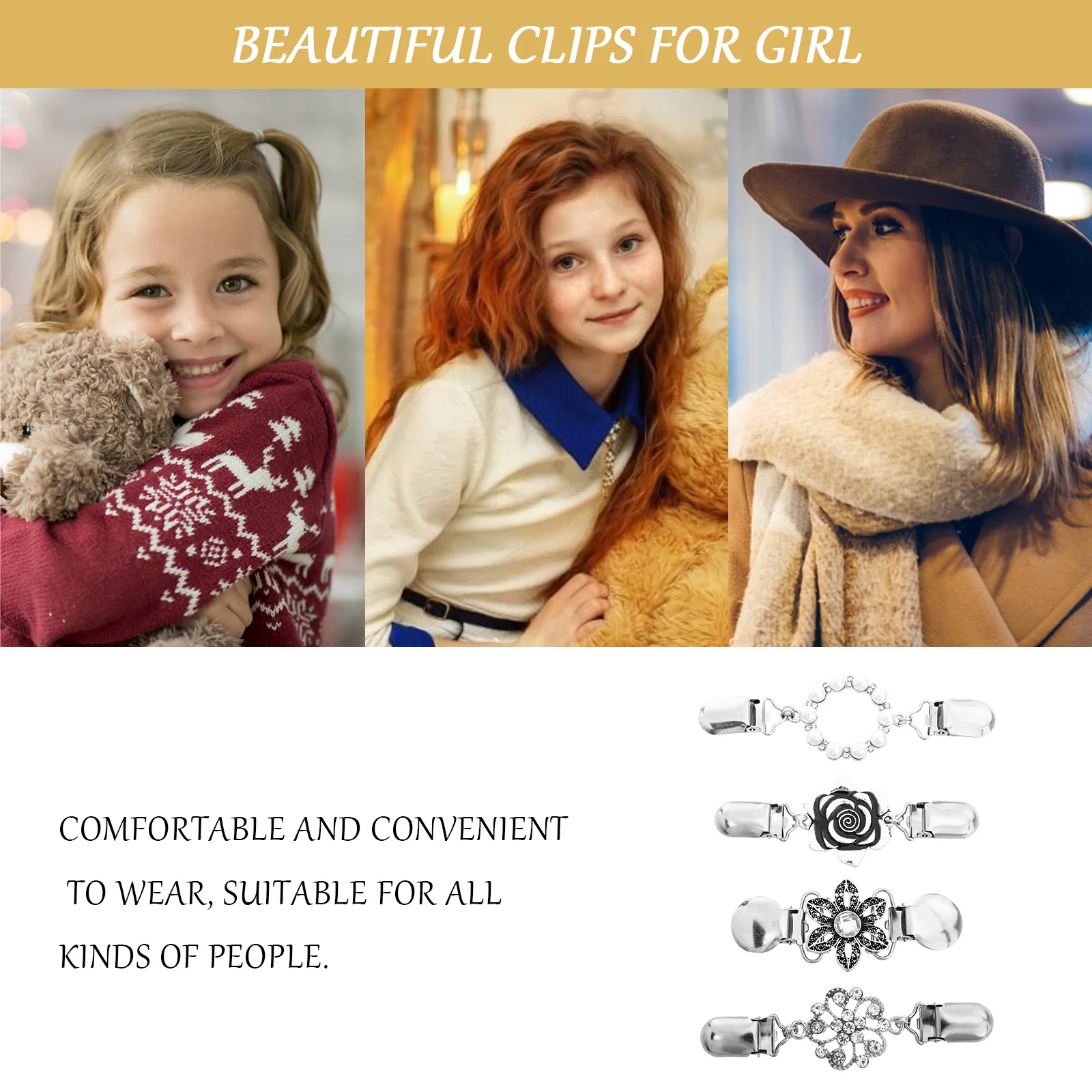 4 قطعة نمط الأزهار خمر شال كليب سترة أنيقة طوق فستان بروش كليب النساء الملابس التبعي دبابيس تثبيت عصرية #3