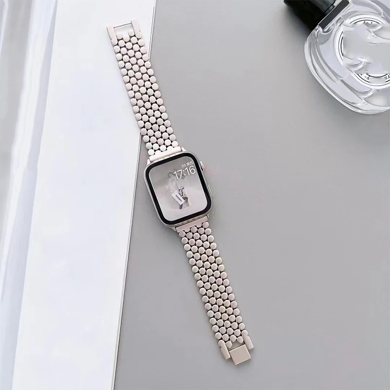 Stainless Steel Strap For Apple Watch Band Ultra 44mm 45mm 40mm 41mm Luxury Bracelet Metal Chain Wristband For iWatch Series 1-9