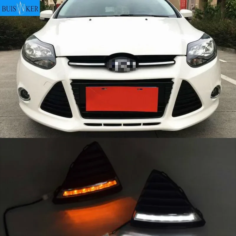 

For Ford Focus 3 MK3 2012 2013 2014 DRL Daytime Running Lights 12V LED Daylight Fog lamp waterproof with dimming style Relay