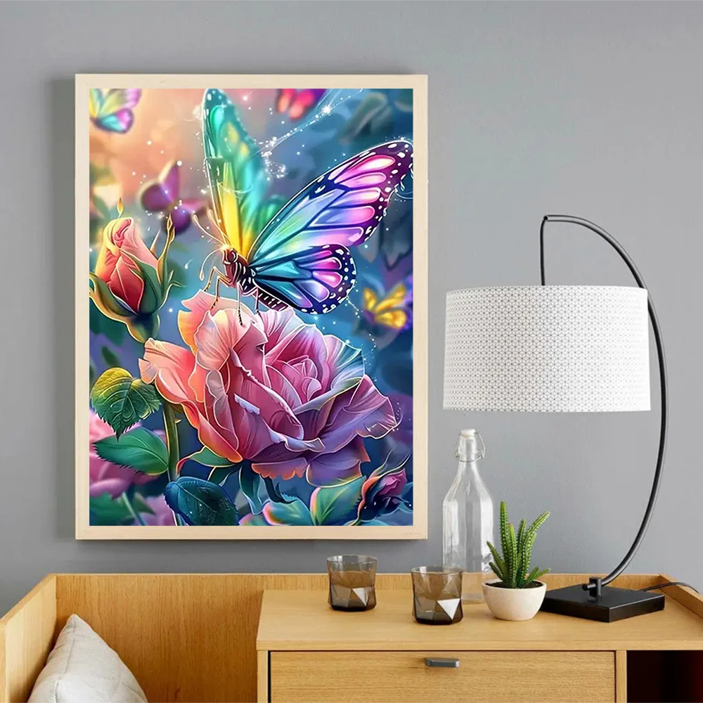 Momoart Butterfly Diamond Painting Animal Art Picture Of Rhinestones Embroidery Rose Flower New Arrival Mosaic Wall Decor