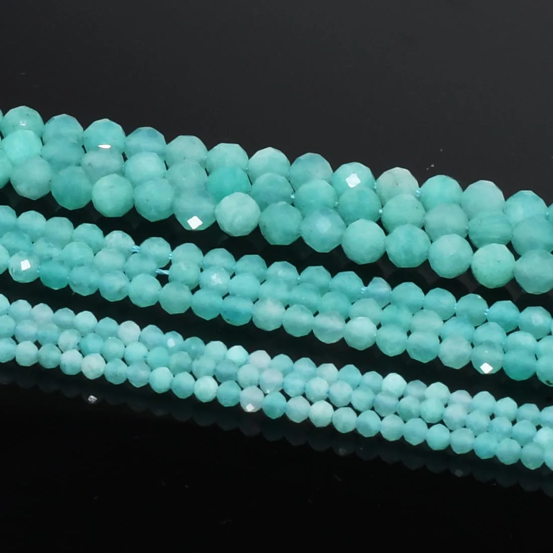 Natural Peruvian Amazonite Faceted Round Beads 2mm,3mm,4mm