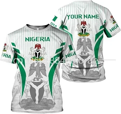 2023 Custom Name Nigeria Flag Emblem 3D T-shirts Clothes For Men Women Tees jersey Soccer Football Fans Gift T shirt