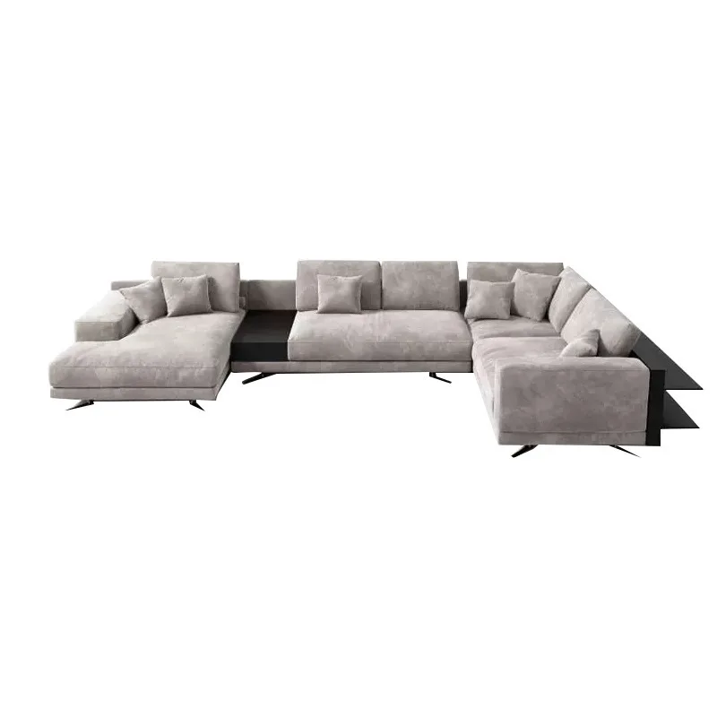 

df-Italian Minimalist Fabric Combination Sofa Modern Simple Living Room Villa Corner Princess Sofa Large Wabi-Sabi Wind%
