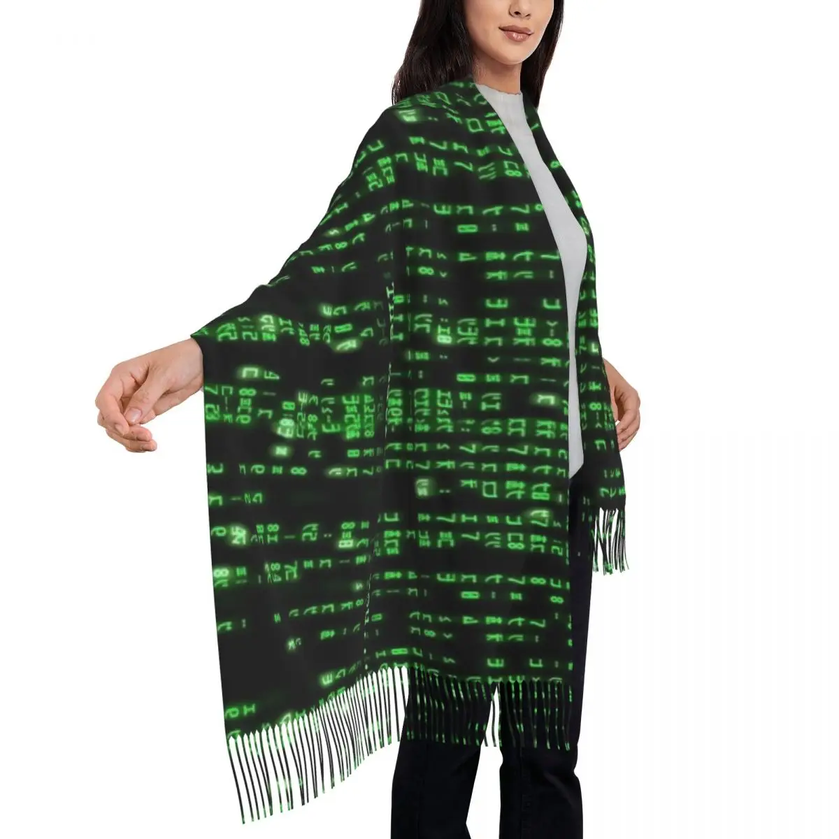 Custom Printed The Matrix Has You... Scarf Women Men Winter Fall Warm Scarves Matrix Code Shawls Wraps