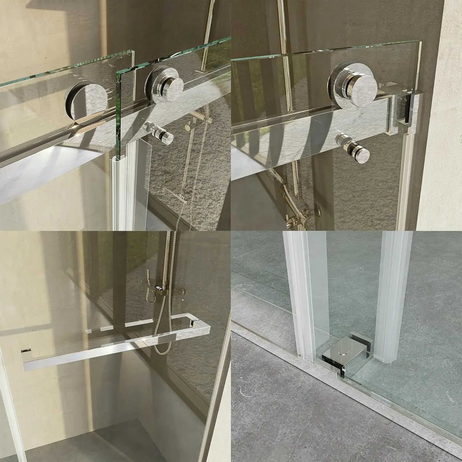 Frameless Bathtub Shower Door, 56