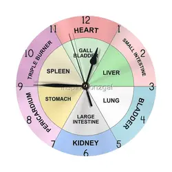 Chinese Organ - TCM Body Wall Clock Room Decoration Clock Must-have Ornament Round
