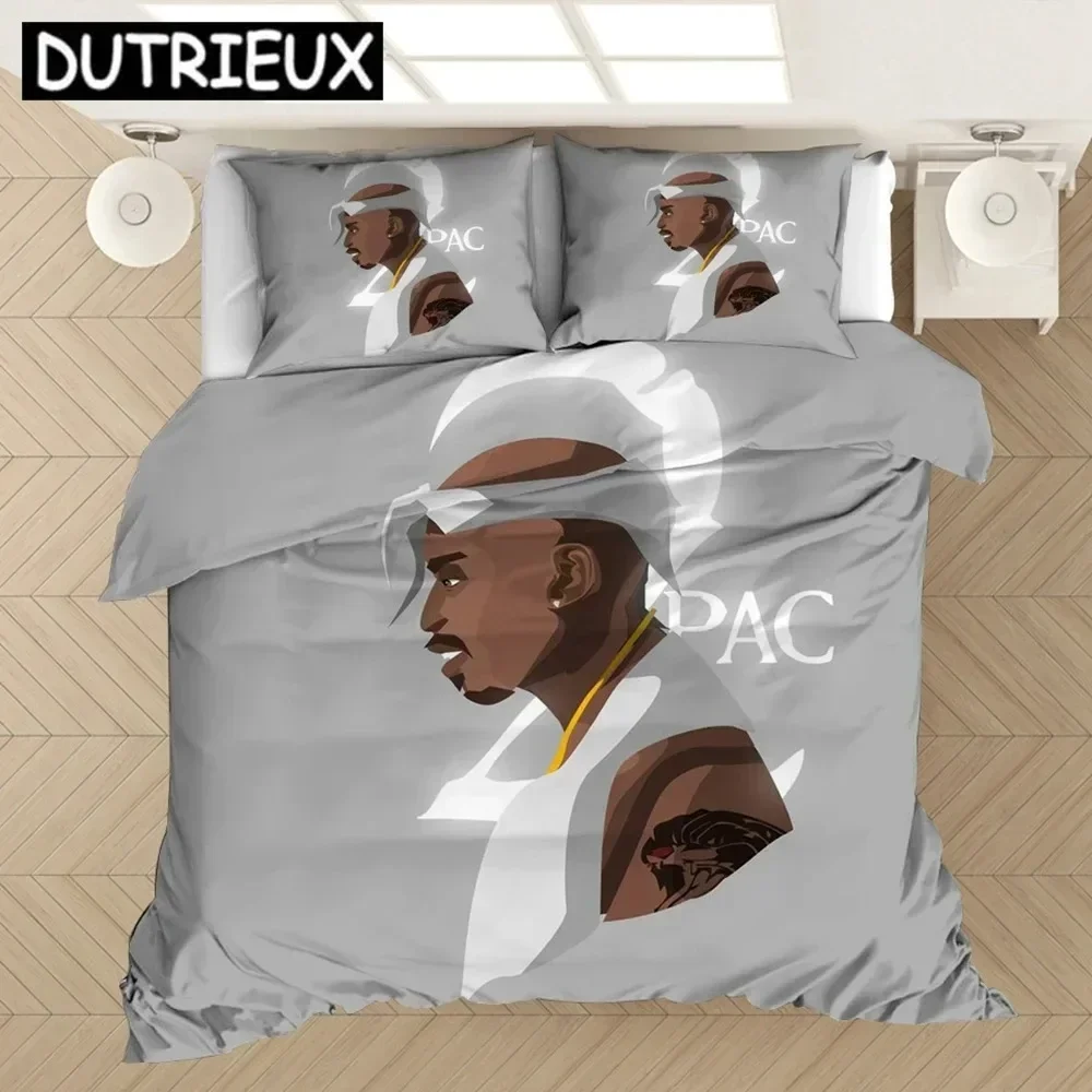 Luxury New 3D Print Rapper Tupac Bedding Set Duvet Covers Pillowcases Comforter Bedding Set Bedclothes Bed Linen
