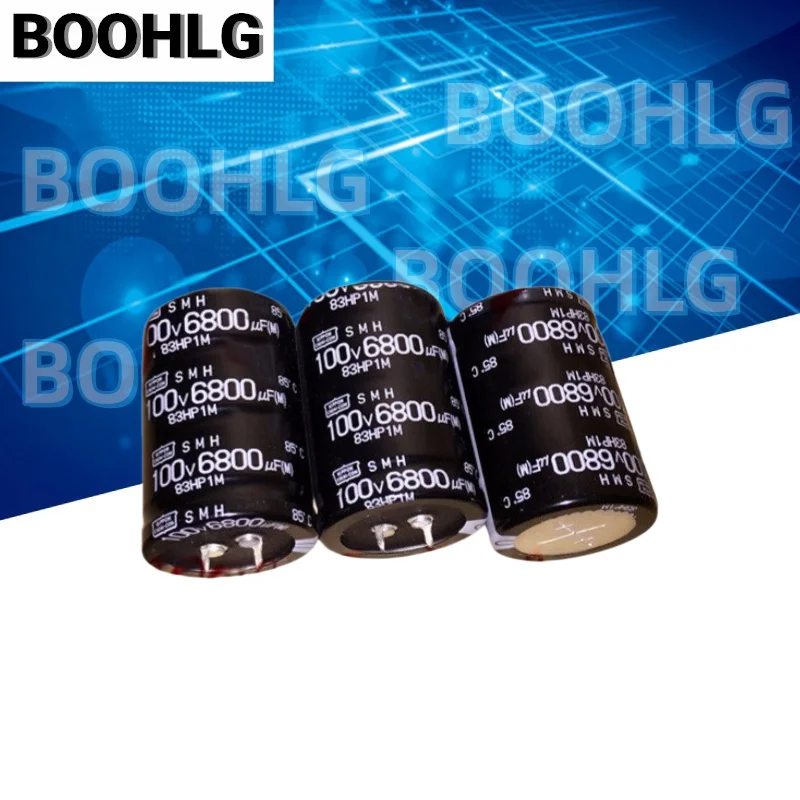 2PCS SMH Series Audio Grade Aluminum Electrolytic Capacitor 100V 6800UF 35×50mm Low ESR HiFi Amplifier Filter Capacitor