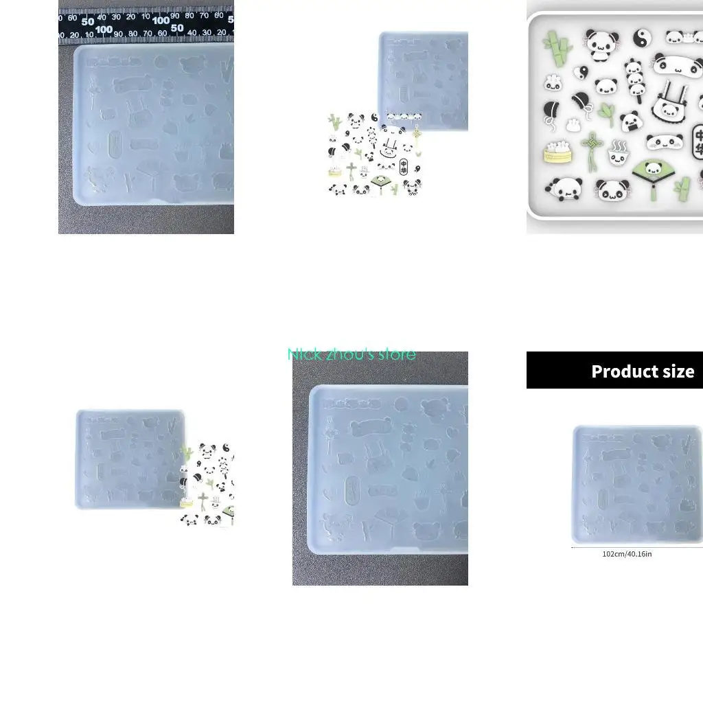 

E15E Practical Epoxy Resin Mold Panda Shaped Accessories Mould Easy to Clean Silicone Molds Jewelry Crafting Supplies