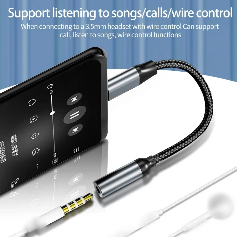 USB نوع C إلى 3.5 مللي متر AUX محول Type-c 3 5 جاك كابل الصوت سماعات كابل محول آيفون 15 سامسونج غالاكسي S24 S23