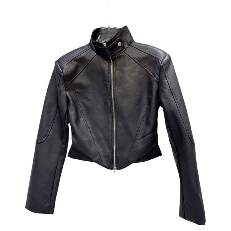 Sweet And Cool Motorcycle PU Leather Jaet ort Outerwear Stand Collar 3D Tailoring for Young Women Spring Autumn New Sle
