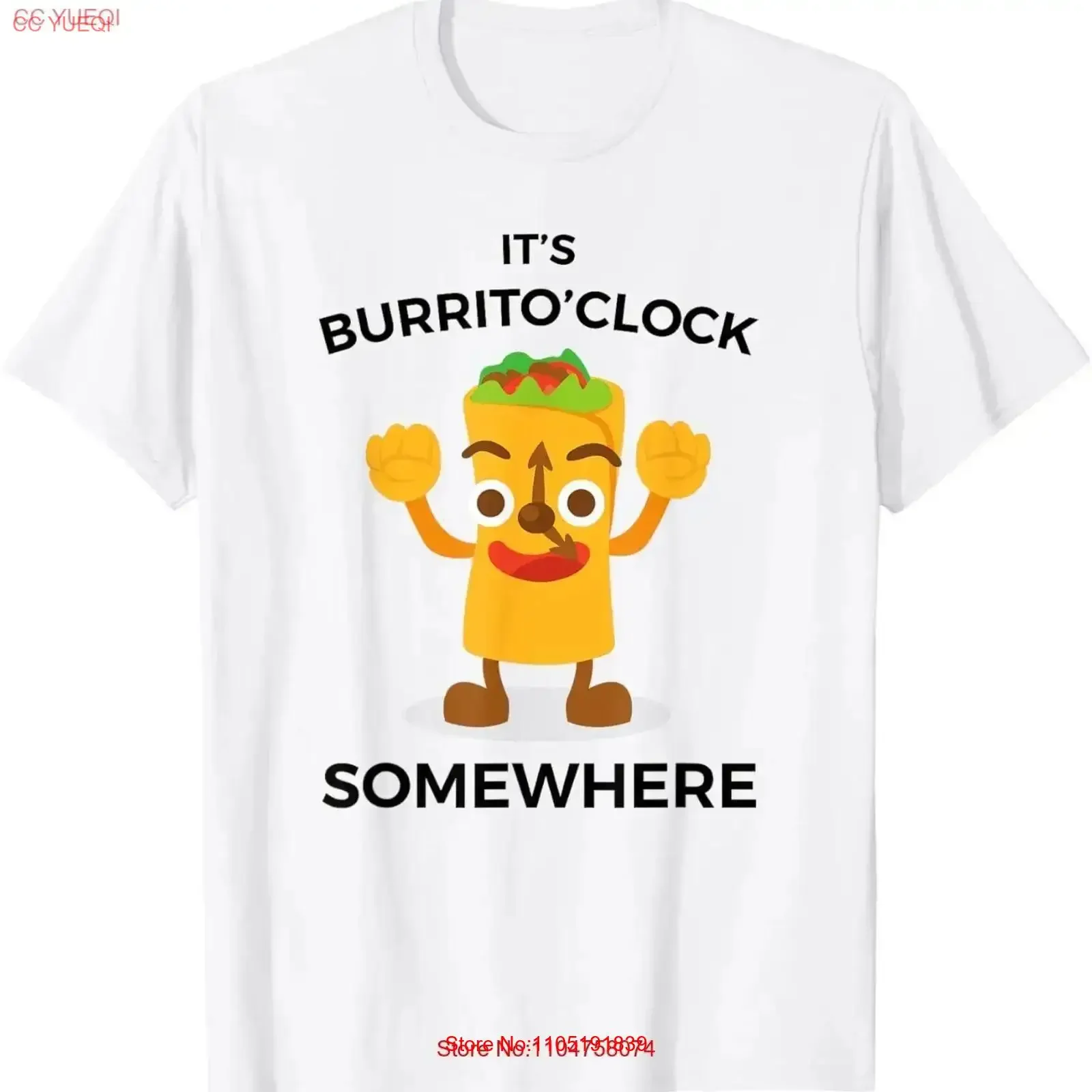 

Забавная футболка Burrito Burrito'clock, винтажная стираная удобная дизайнерская одежда для дома, повседневный топ для повседневной носки