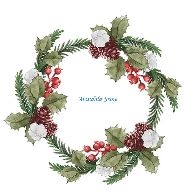 

U2JC Christmas Garland Wall Sticker Baby Kids Living Room Xmas Tree Wreath Decal