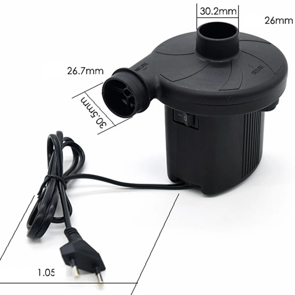 Electric Air Pump for Air Beds Swimming Ring Pool Toys with 3 Nozzles Inflator Deflator for Inflatables Air Mattress Pump