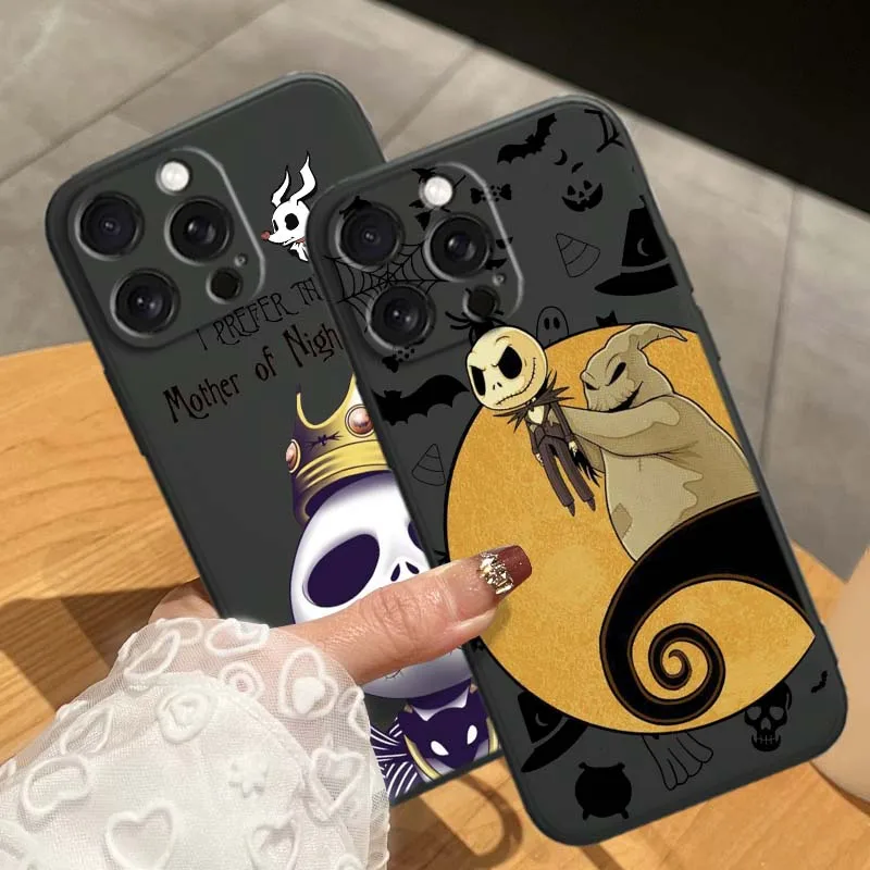 Jack The Nightmare Navidad para Apple iPhone 17 16 16E 15 14 13 12 11 Air Pro Max Plus funda de silicona suave negra para teléfono