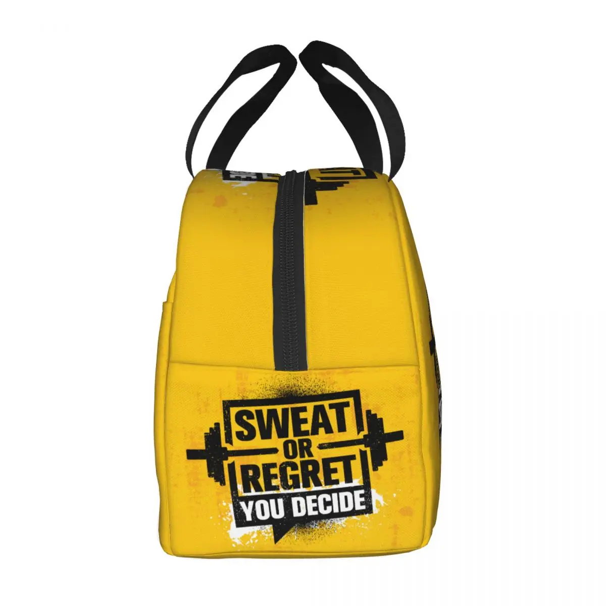 Custom Sweat Or Regret You Decide Gym Motivational Quote Insulated Lunch Bag Portable Workout Fitness Thermal Cooler Lunch Box