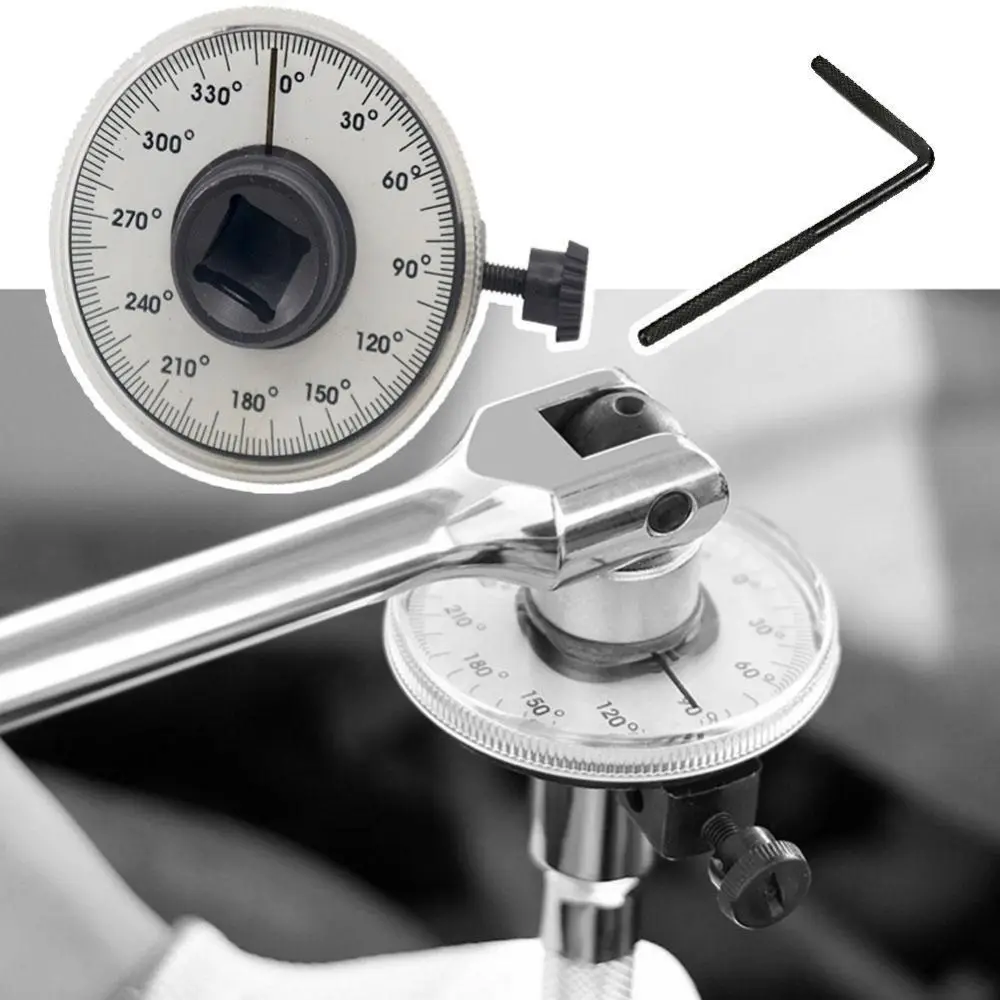 

High Precision Torque Meter Dial Easy-to-Read Scale Tightening Adjustable Angle Measuring Tool Compact with Spanner
