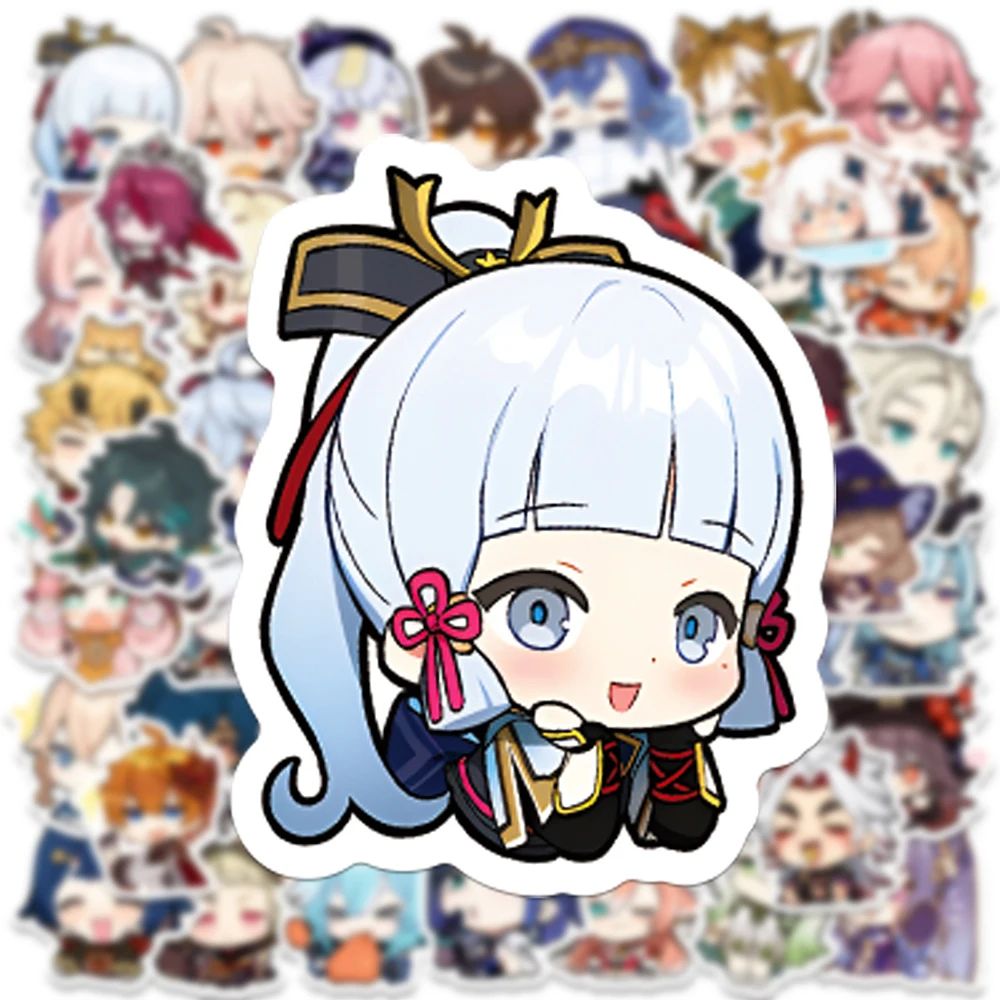 10/30/50 Stück Niedliche Anime Genshin Impact Aufkleber Lustige Cartoon-Spiel-Sticker DIY Skateboard Handy Tagebuch Fahrrad Graffiti Aufkleber-Set