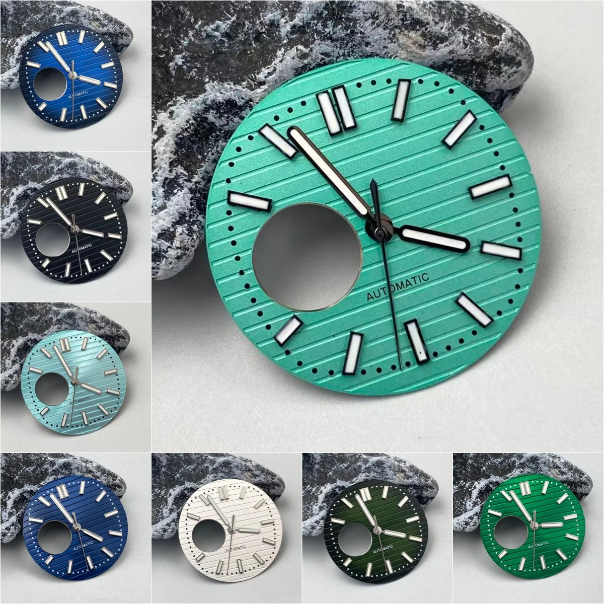 NH38 30.5 مللي متر الطلب نوتيلوس لا شعار ساعة الطلب ساعة الأيدي الأخضر مضيئة الهاتفي مناسبة لساعة حركة NH38 أداة إصلاح #1