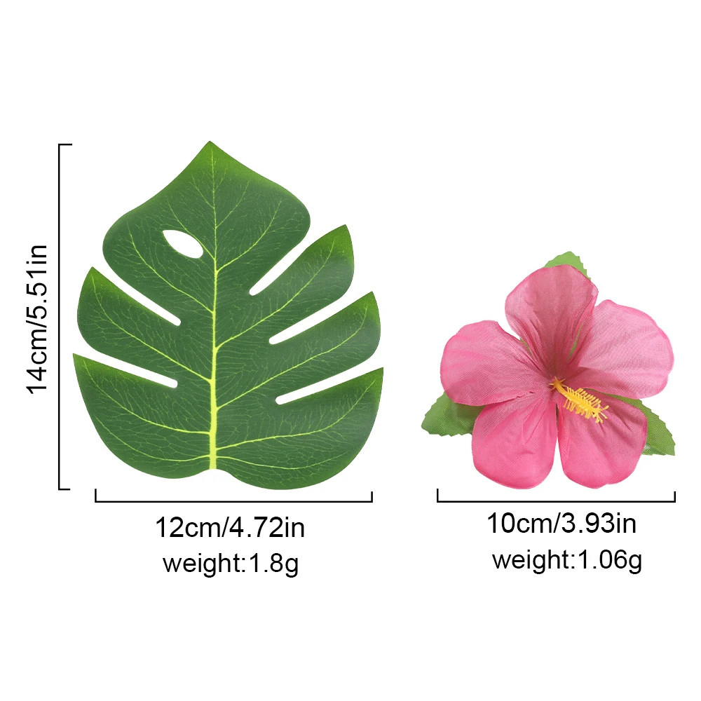48 Stück künstliche Palmblatt-Blumenköpfe, gefälschtes Blatt, hawaiianischer Dschungel, Strand, Thema, Geburtstagsfeier, Esstisch, Hochzeitsdekoration – Detail 5