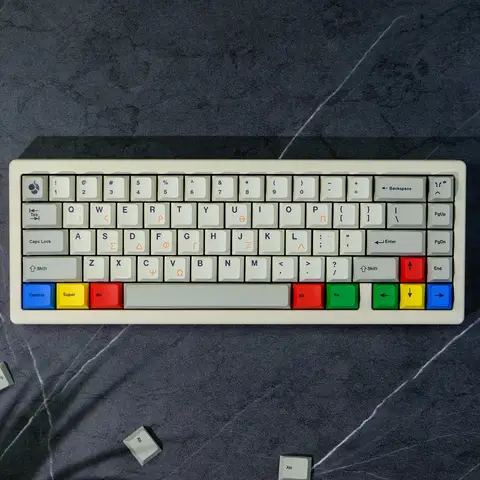1 Set GMK Greek Keycaps Retro Grey White Yellow PBT Dye Subbed Key Caps Cherry Profile Keycap For Alice 660 980 104 HHKB