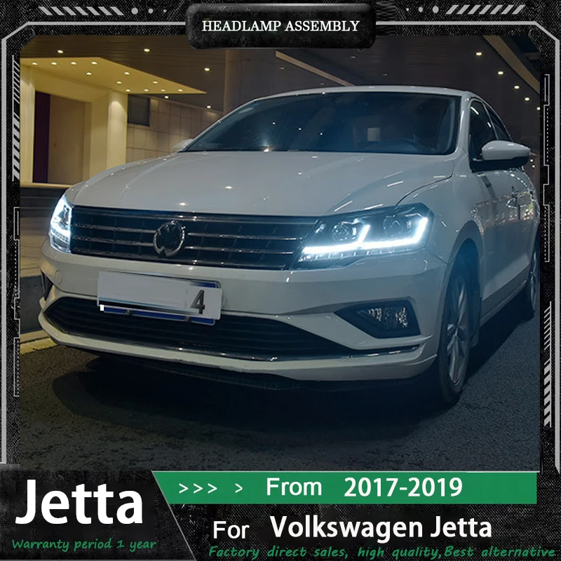 

Car LED Headlight Light Assemblies For Volkswagen Jetta 2017-2019 Auto Fog DRL Brake Turn Signal Lamp Plug and Play