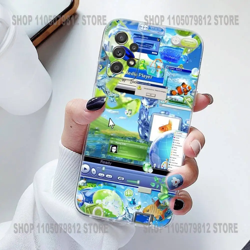 Funda de teléfono Frutiger Aero de silicona para Samsung S30,23,21,22,20 FE lite,S10,9,PIus Note20ultra suave transparente