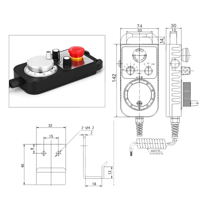 

A84Z-Handwheel Type Universal CNC MPG Pendant Hand Wheel 100 Pulse 5V & Emergency Stop CNC Router Handwheel